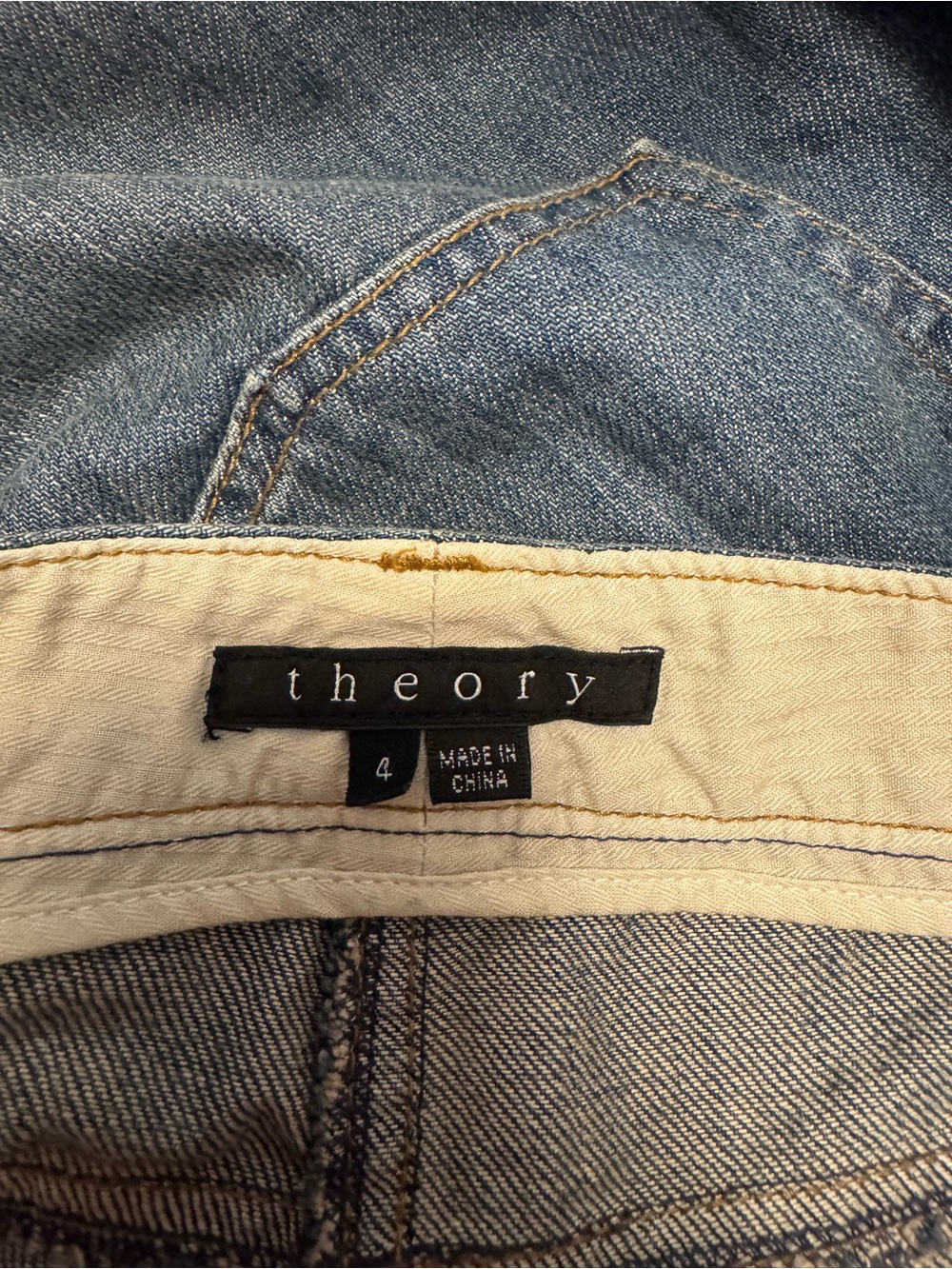 Theory Wide Leg Jeans Size 4 Blue Denim High Rise - Picture 6 of 8